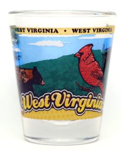 west virginia state wraparound shot glass