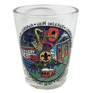 lunch money new orleans louisiana iconic circle design shot glass