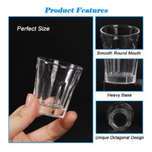 D&Z Shot Glasses, 1.5 Ounces (45 ml), Round Mouth and Octagon Base (4 Pcs)