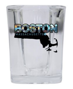 boston massachusetts cityscape skyline beantown souvenir square shot glass