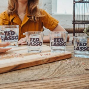 Silver Buffalo Ted Lasso 10-Ounce Mini Rocks Glasses | Set of 4