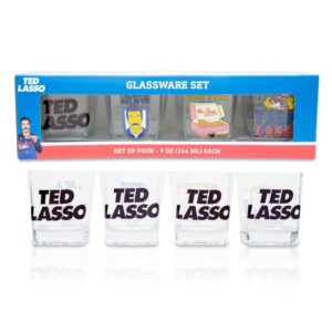 Silver Buffalo Ted Lasso 10-Ounce Mini Rocks Glasses | Set of 4