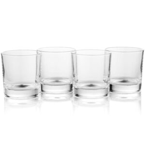 Whiskey Glasses Set of 4 Simple Design | Bar Glasses | Old Fashioned Tumblers | Lowball Glasses | Rocks Glasses | 12 OZ Drinking Glass