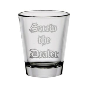 euchre screw the dealer shot glass (clear)