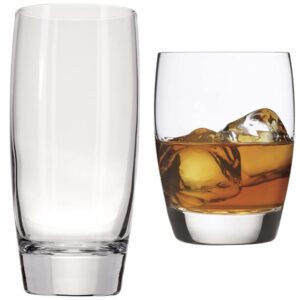 luigi bormioli michelangelo beverage glasses, set of 8 | clear glass drinkware