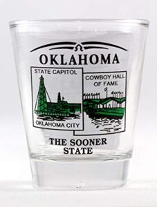 oklahoma state scenery green new shot glass
