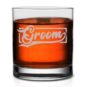 veracco groom whiskey glass funnygift for someone who loves drinking bachelor party favors (clear, glass)