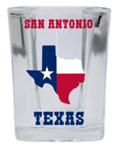 san antonio texas square shot glass 4-pack
