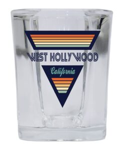 r and r imports west hollywood california 2 ounce square base liquor shot glass retro design
