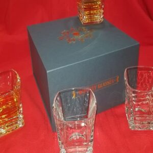 Ridge Whiskey Glass - Set Of 4 Crystal Whiskey Drinking Glasses