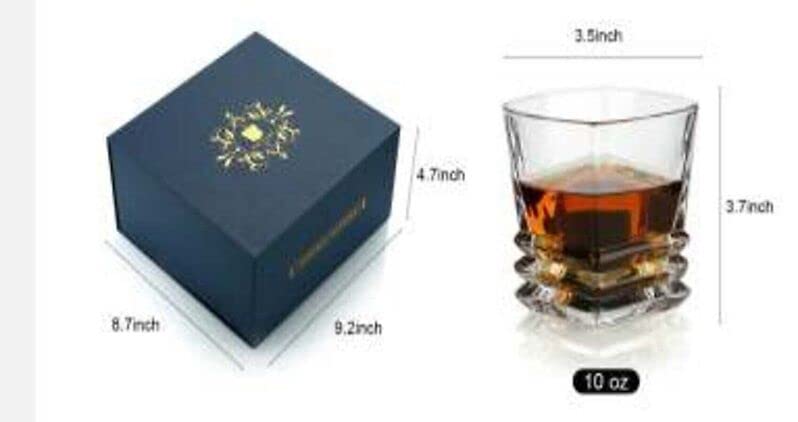 Ridge Whiskey Glass - Set Of 4 Crystal Whiskey Drinking Glasses