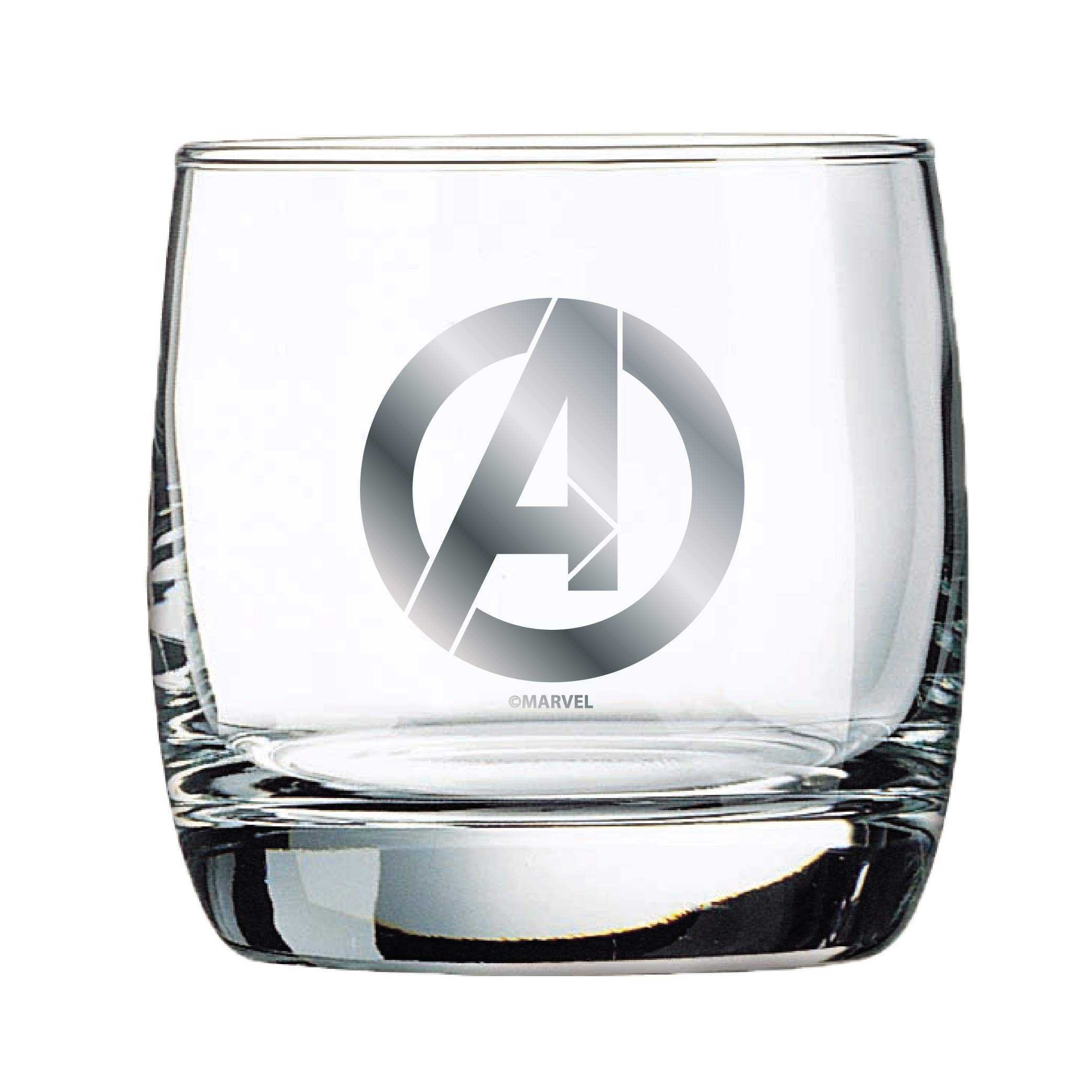 Marvel Glass Set - Avengers Logo - Collectible Gift Set of 2 Glasses - 10 oz. Capacity - Classic Design - Sturdy Base