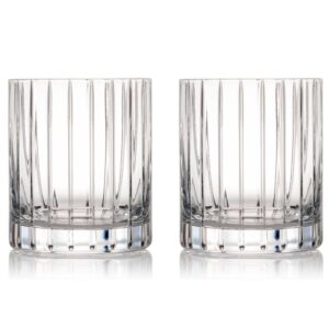 rogaska crystal avenue double old fashioned glass, pair