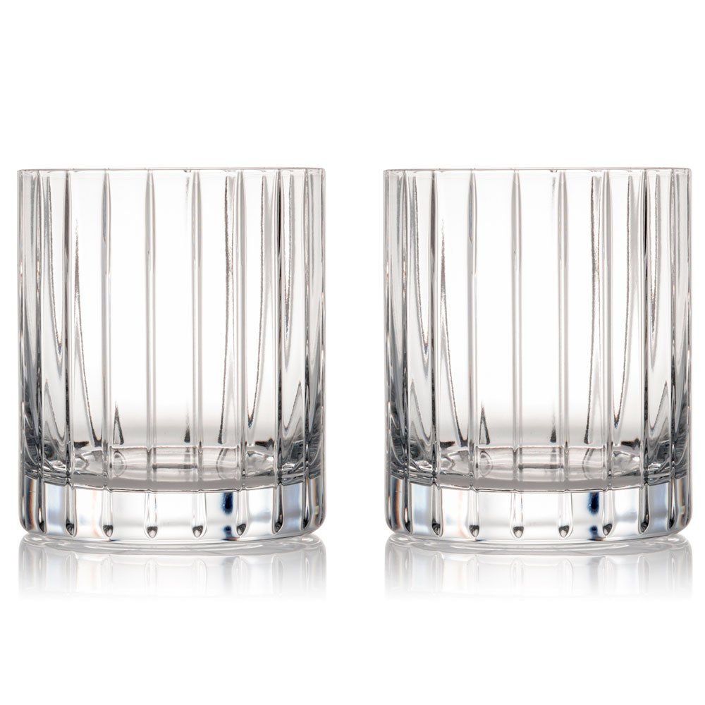 Rogaska Crystal Avenue Double Old Fashioned Glass, Pair