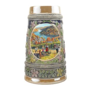essence of europe gifts e.h.g “fall in germany collectible ceramic shot glass mini beer stein (#1 in collection of four shot steins)