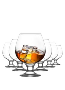 lav brandy snifters set of 6 - cognac glasses 13.25 oz - brandy glasses for spirits - clear drinking glass snifters - short beer tasting glasses,father's day gift - made in europe