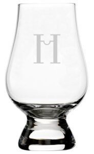 celtic etched monogram crystal whisky glass (letter h) compatible with the glencairn glass accessories