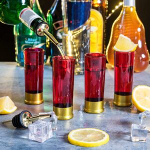 BarrelWare Premium Glass | 12 Gauge Shot Glasses, Bullet Shot Glass, Bullet Glass, Groomsmen Shot Glasses | Shot Glass Set, Shotgun Shell Shot Glasses, Bullet Shot Glasses for Men, Bullet Shot Glasses