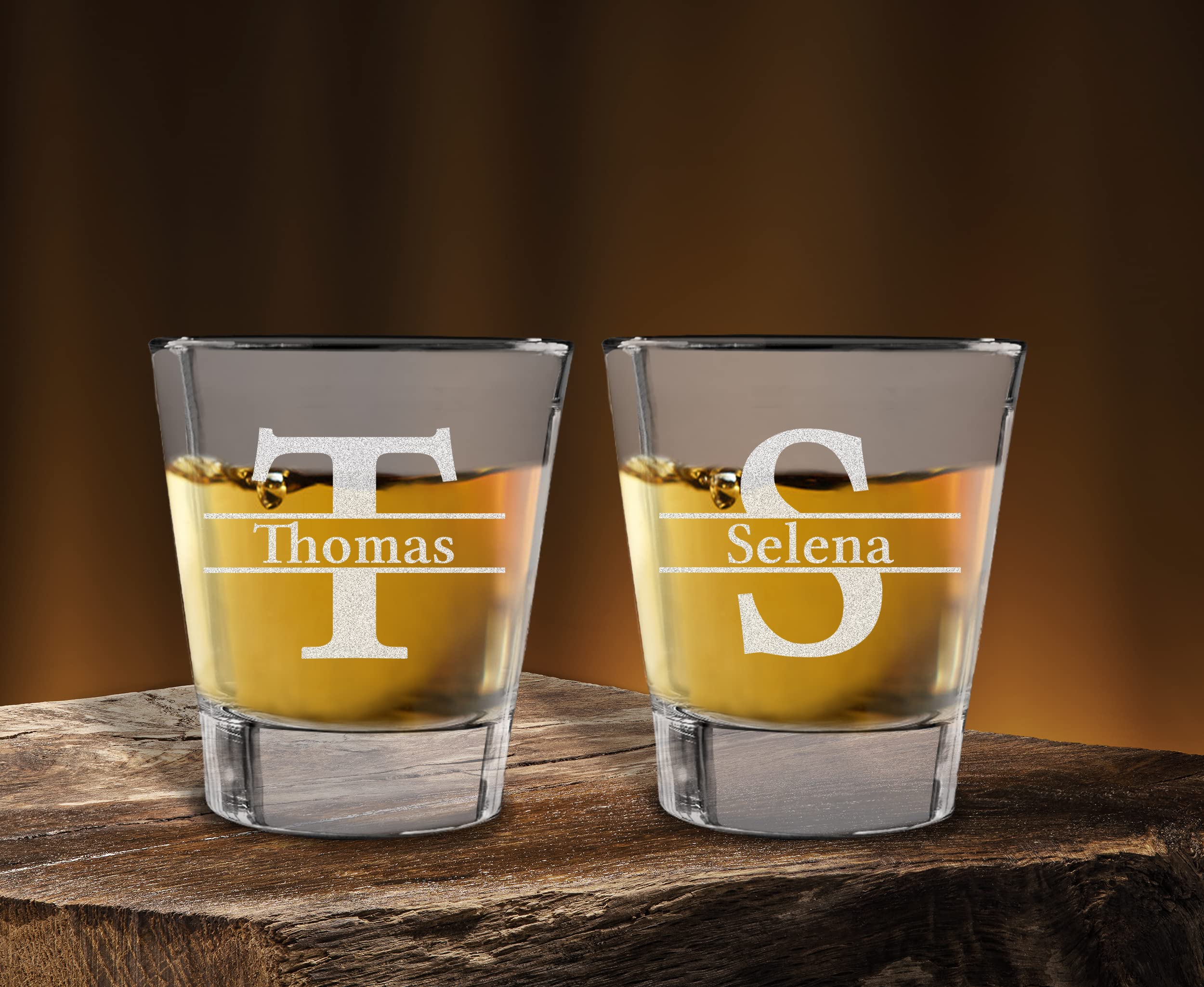 Personalized Shot Glass 1.5 oz Custom Shot Glass with Name and Monogram Whiskey Tequila Liqueur Heavy Base Mini Glass for Drinkware Decoration Gift