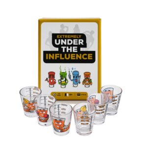 extremely under the influence + shot glass bundle (expansion pack and 6 shot glasses)
