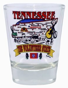 tennessee state elements map shot glass