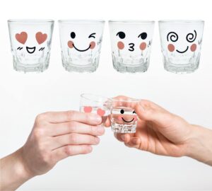 addy & plusy korean lovely soju shot glasses 4pcs