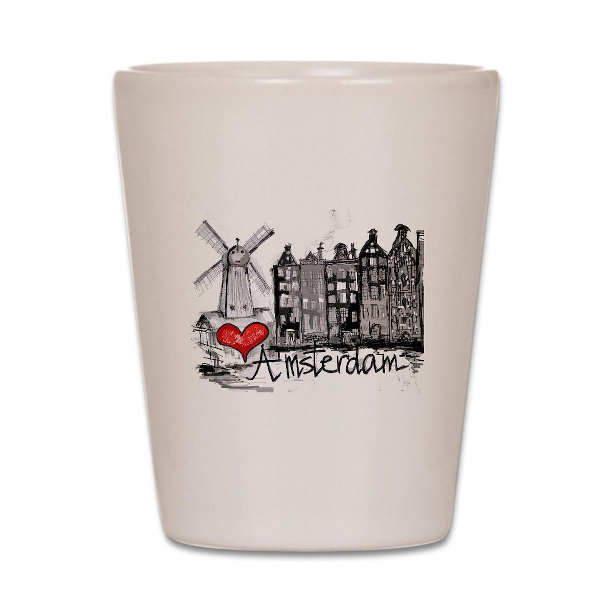 CafePress I Love Amsterdam Unique and Funny Shot Glass