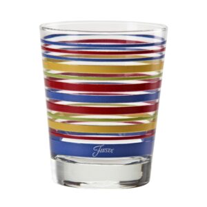 Officially Licensed Fiesta Stripes 14-Ounce Tapered DOF Double Old Fashioned Glass (Set of 4) (Sienna Sunset Collection)