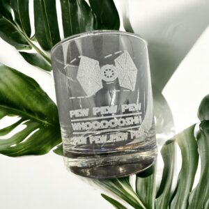 Brindle Southern Farms Star SW Drinking Glass Set of 4 Etched Rocks Whiskey Glasses Sci-fi Space Star Noises Wars Whiskey Glass Gift for Adults, Wars Glassware Barware