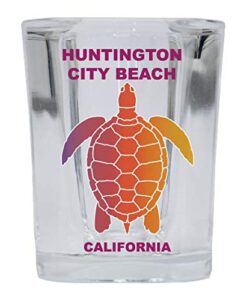 huntington city beach california souvenir rainbow turtle design square shot glass
