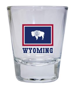 wyoming state flag logo"the great seal" cowboy state trendy souvenir round shot glass