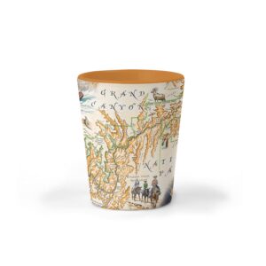 xplorer maps grand canyon national park map ceramic shot glass, bpa-free - for office, home, gift, party - durable and holds 1.5 oz liquid