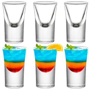 supwinnet shot glasses set of 6 with heavy base 0.5oz cute glass shot glasses bulk mini wine glasses shot cups set for vodka whiskey liqueurs tequila soju espressos