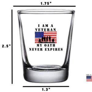 Rogue River Tactical I am a Veteran My Oath Never Expires Shot Glass Gift For Military Vet