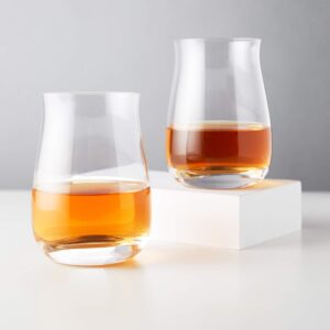 Spiegelau Single Barrel Bourbon Glasses Set of 2 - European-Made Crystal, Modern Whiskey Glasses, Dishwasher Safe, Professional Quality Cocktail Glass Gift Set - 13.25 oz