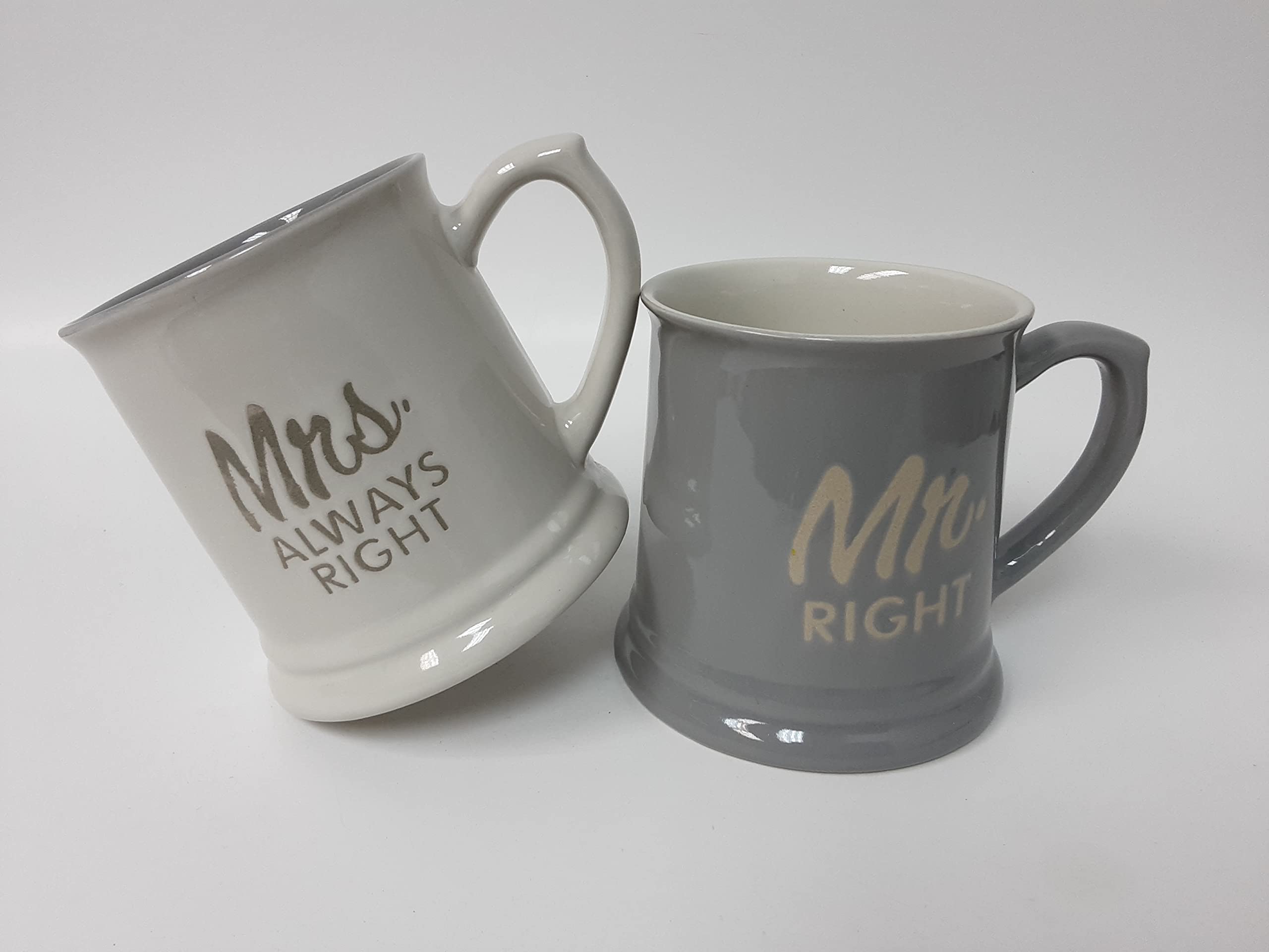 Rockin SHOT GLASS - Mr & Mrs Always Right Couples Mugs & Shot Glasses, Set of 4 Combo 10 oz Gift Boxed - great marriage or Him and Her Gift Set, Gift for Wedding Anniversary, Husband & Wife Gifts