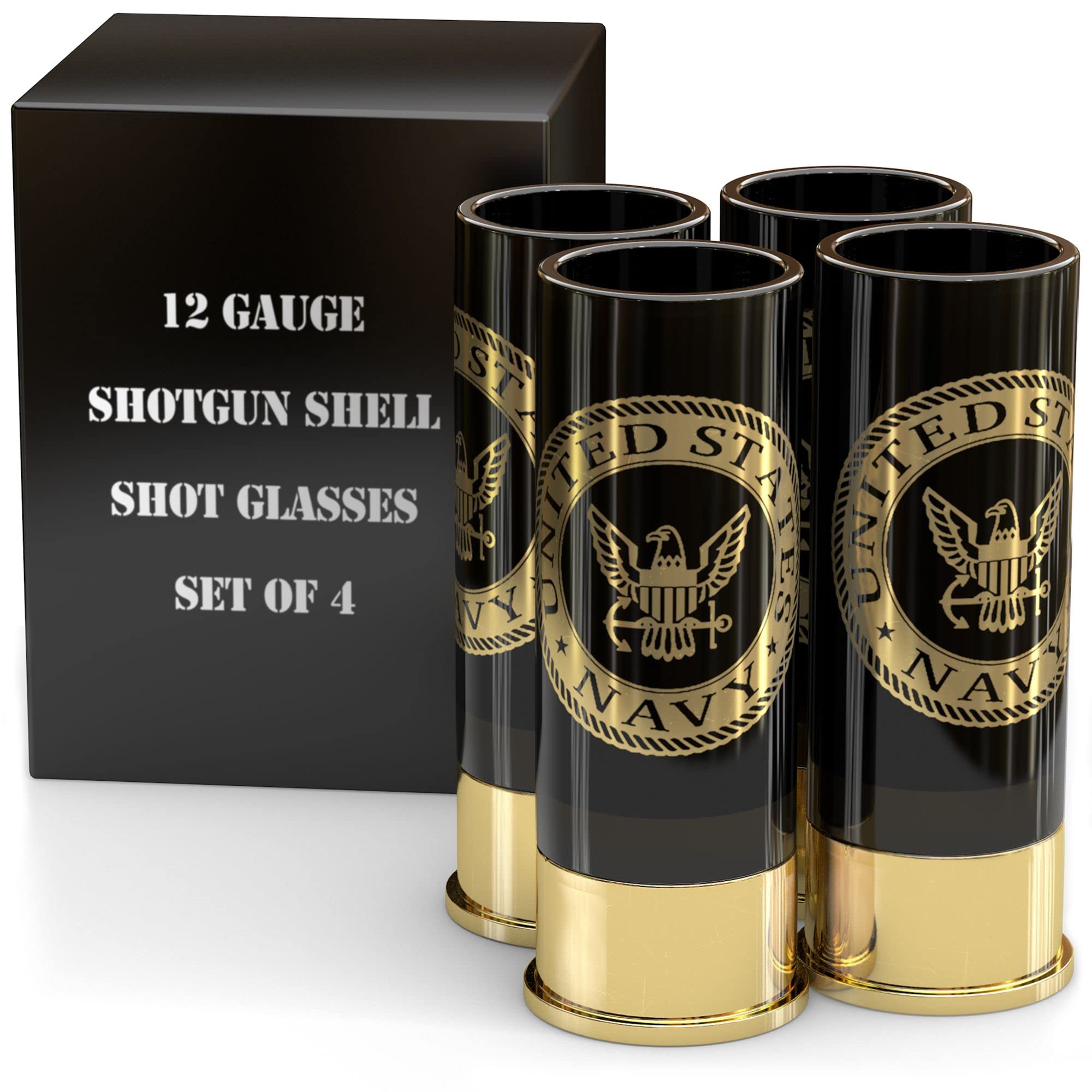 Old Southern Brass U.S. Navy Shot Glasses - Set of 4 - Officially Licensed