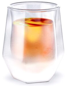 unique whiskey gift for men, freezer chiller glass (double wall) freezable 7oz scotch n' bourbon ice cup, gift for christmas/birthday (gift boxed)