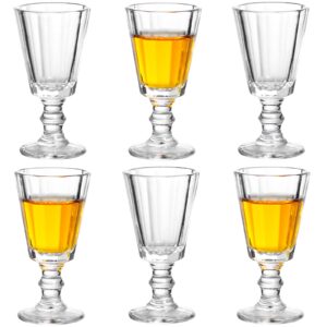 jaepsing shot glasses, 1oz mini shot glass set of 6/cute shot glasses/clear shot glasses/cordial glasses/sherry glasses/perfect for spirits