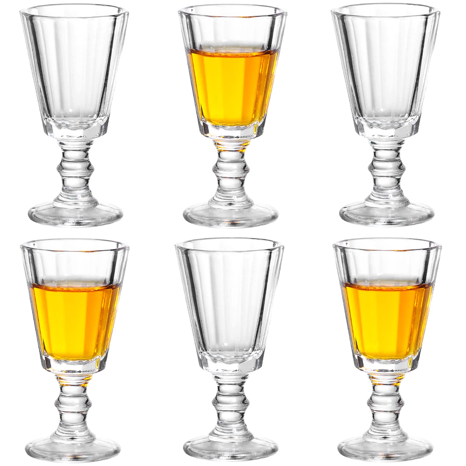 Jaepsing Shot Glasses, 1oz Mini Shot Glass Set of 6/Cute Shot Glasses/Clear Shot Glasses/Cordial Glasses/Sherry Glasses/Perfect for Spirits