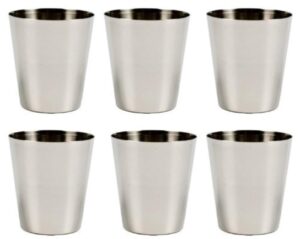 stainless steel shot glass, 2 ounce - set of 6
