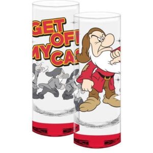 jerry leigh grumpy get off my case shot glass for dads, disney themed adult drinking glasses, disney vacation souvenirs for men, unique father's day gifts for dad, 1 ounce