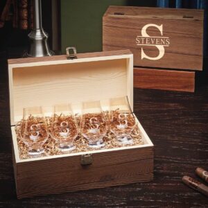 Personalized Glencairn Whiskey Gift Set with Box