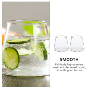 Yardwe 2 Pcs Mount Fuji Glass Cups, Transparent Mountain Shape Whiskey Glasses, Borosilicate Glass Mug for Milk Coffee Beer Whisky Cocktail (300 ml, 3.5 x 3.1 Inch)