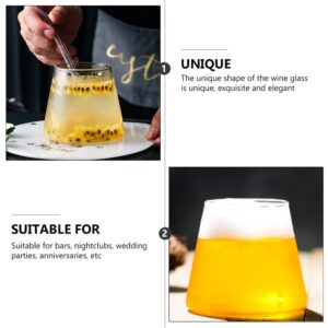 Yardwe 2 Pcs Mount Fuji Glass Cups, Transparent Mountain Shape Whiskey Glasses, Borosilicate Glass Mug for Milk Coffee Beer Whisky Cocktail (300 ml, 3.5 x 3.1 Inch)