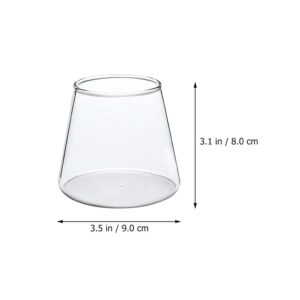 Yardwe 2 Pcs Mount Fuji Glass Cups, Transparent Mountain Shape Whiskey Glasses, Borosilicate Glass Mug for Milk Coffee Beer Whisky Cocktail (300 ml, 3.5 x 3.1 Inch)