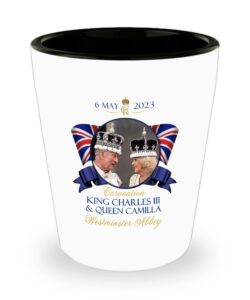 cyber hutt west king charles iii and queen camilla coronation commemorative shot glass