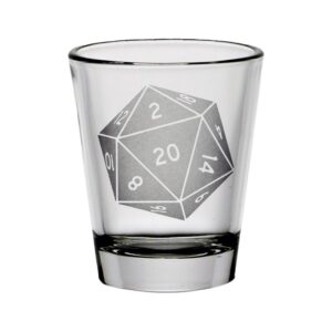 d 20 dice shot glass (clear)