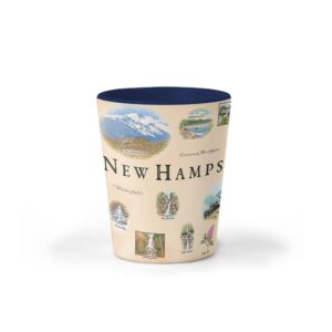 xplorer maps new hampshire state map ceramic shot glass, bpa-free - for office, home, gift, party - durable and holds 1.5 oz liquid