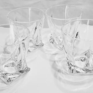 Twist Style Heavy Whiskey Glasses, 10 oz Each, Set of 4 for Bourbon, Cocktails, Old Fashions Drinks